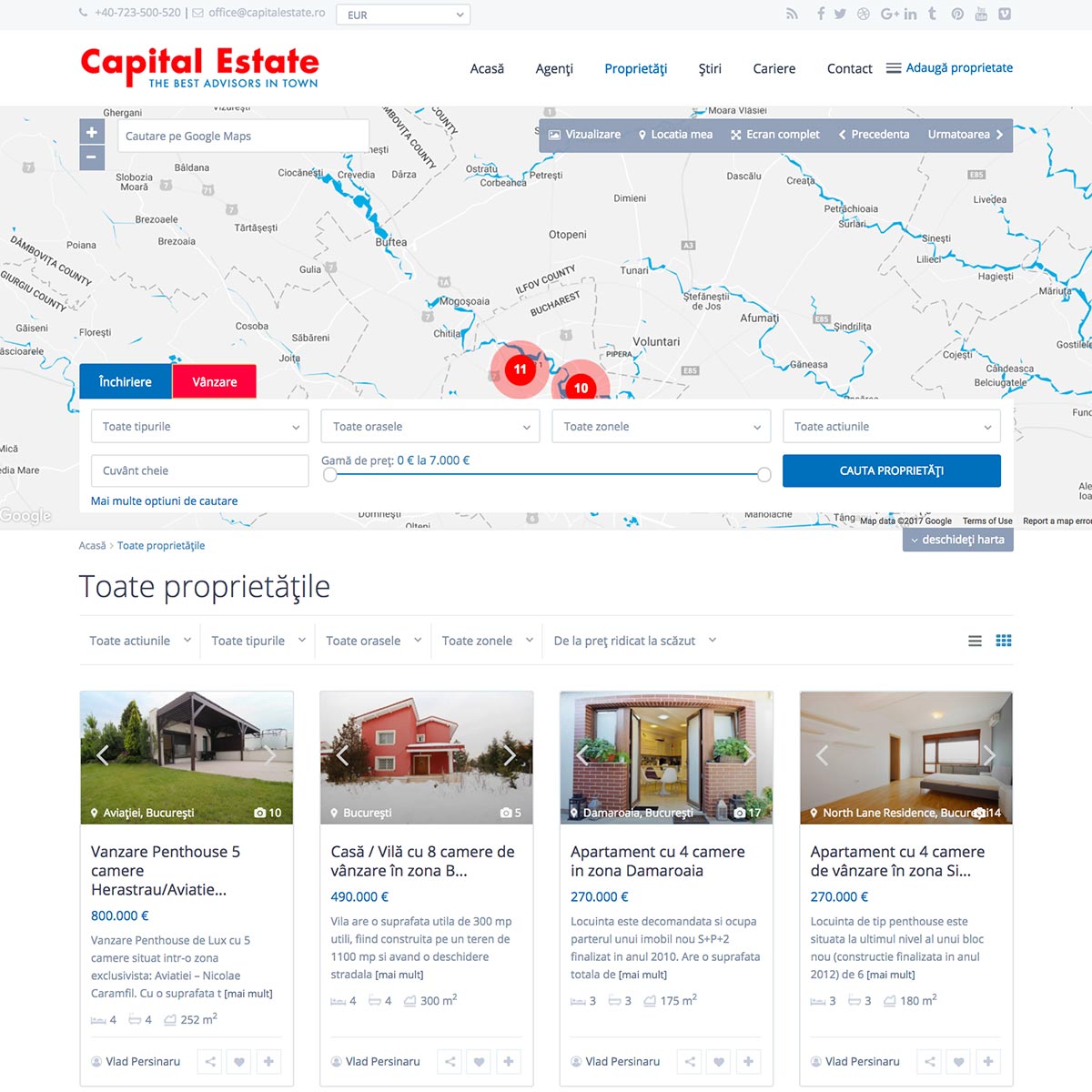 Creare site web, portofoliu - Capital Estate