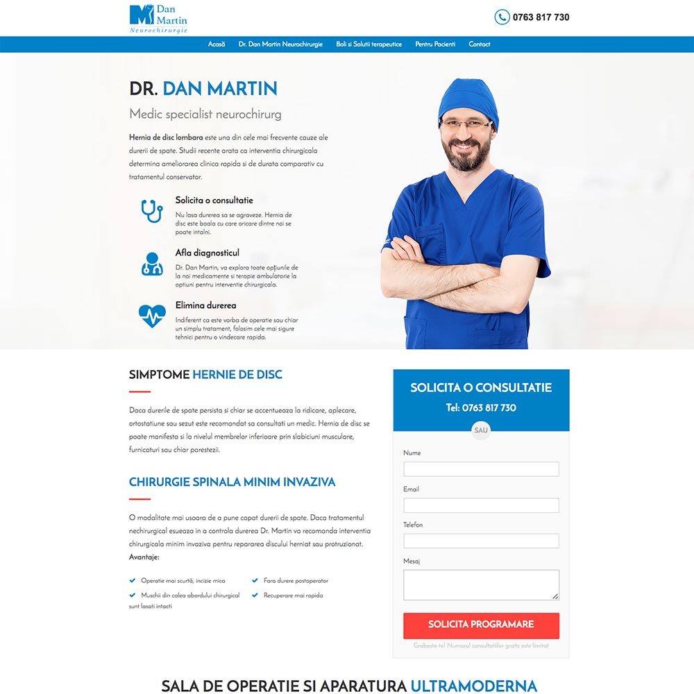 Creare site web, portofoliu - Dr. Dan Martin – Medic Specialist Neurochirurg